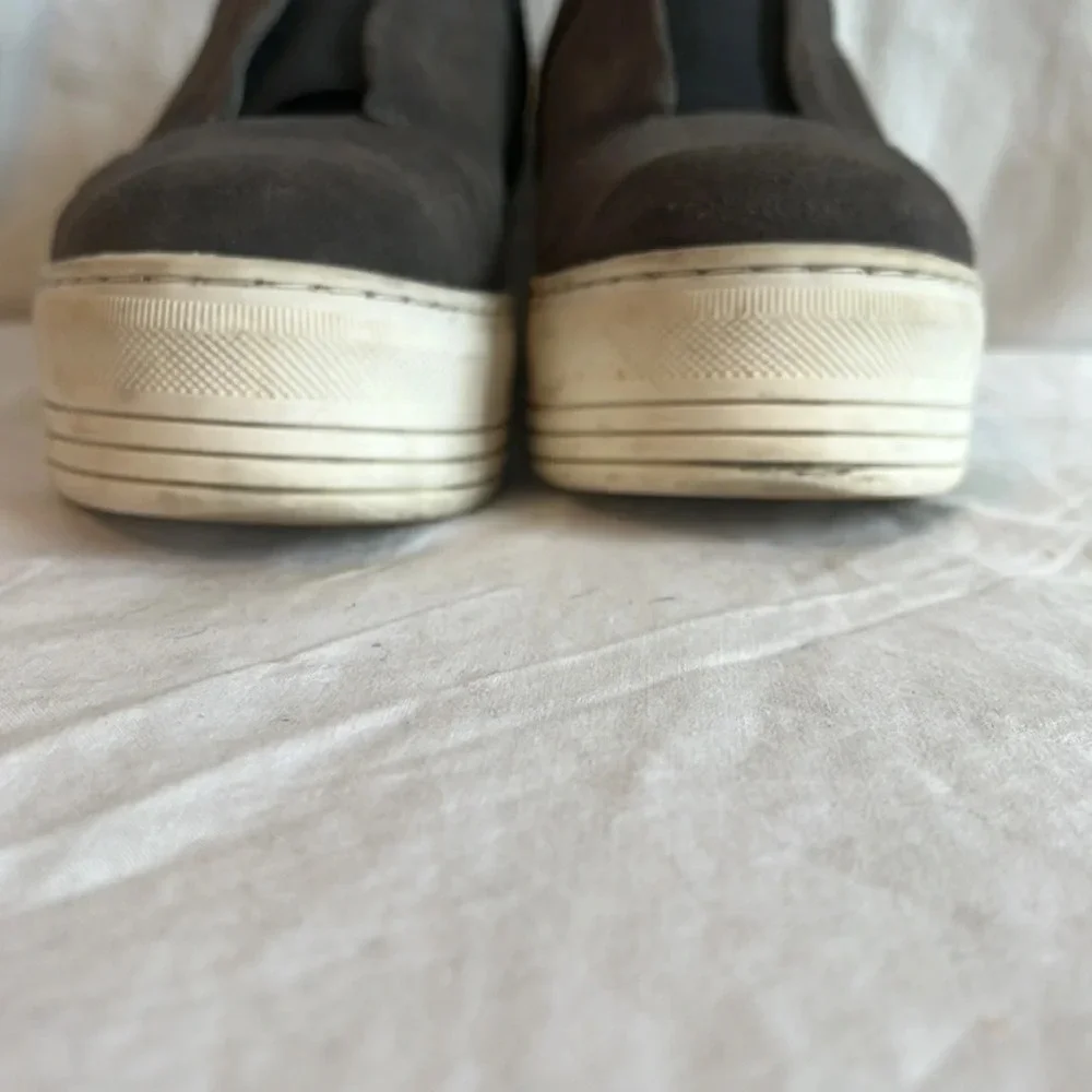 All Saints Aya Suede Platform Slip On Rounded Toe Elastic Top Sneaker 38/8